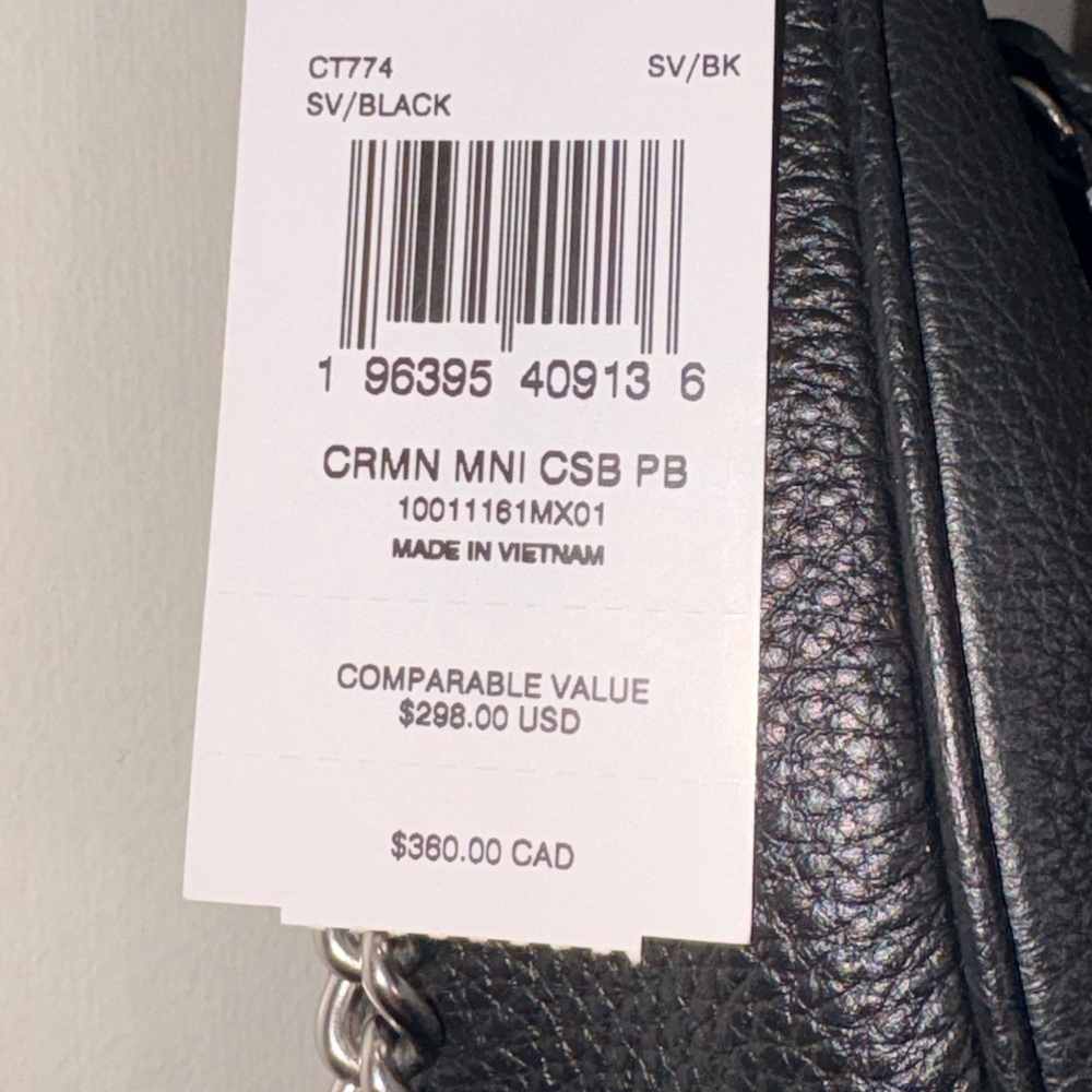 🖤 NWT Coach Mini Carmen Crossbody in Pebble Leather - CT774 - Picture 4 of 14